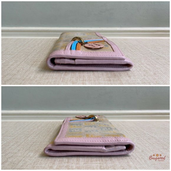 Authentic Fendi Multicolor Canvas Leather Zucchino Long Bifold Wallet - 8M0179 - Picture 6 of 16